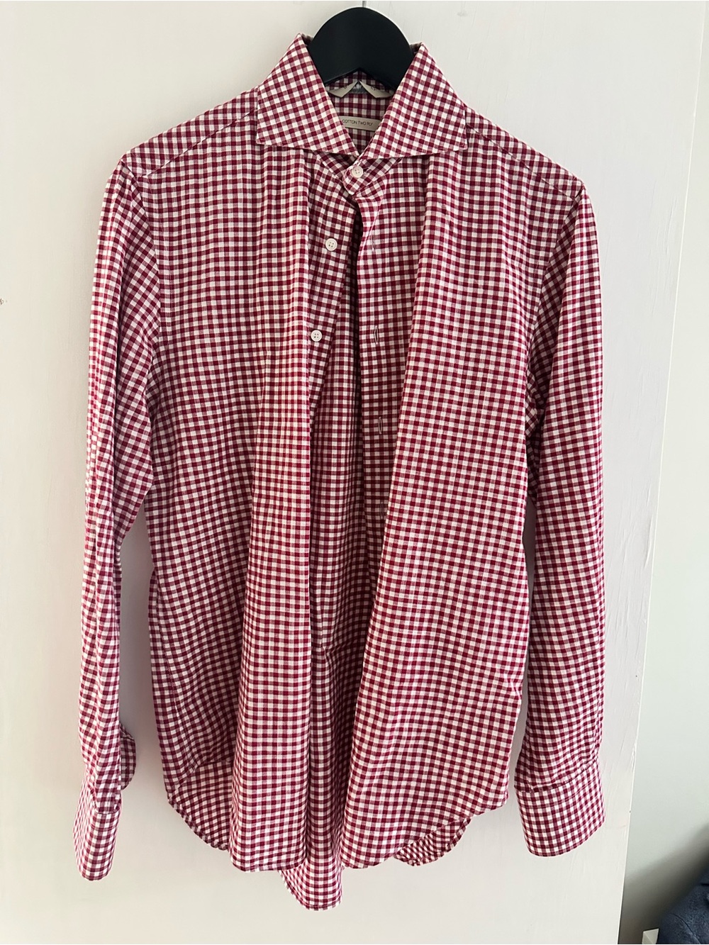 Suitsupply Red Gingham Button-Down Shirt